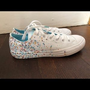Confeti white Converse women’s size 8